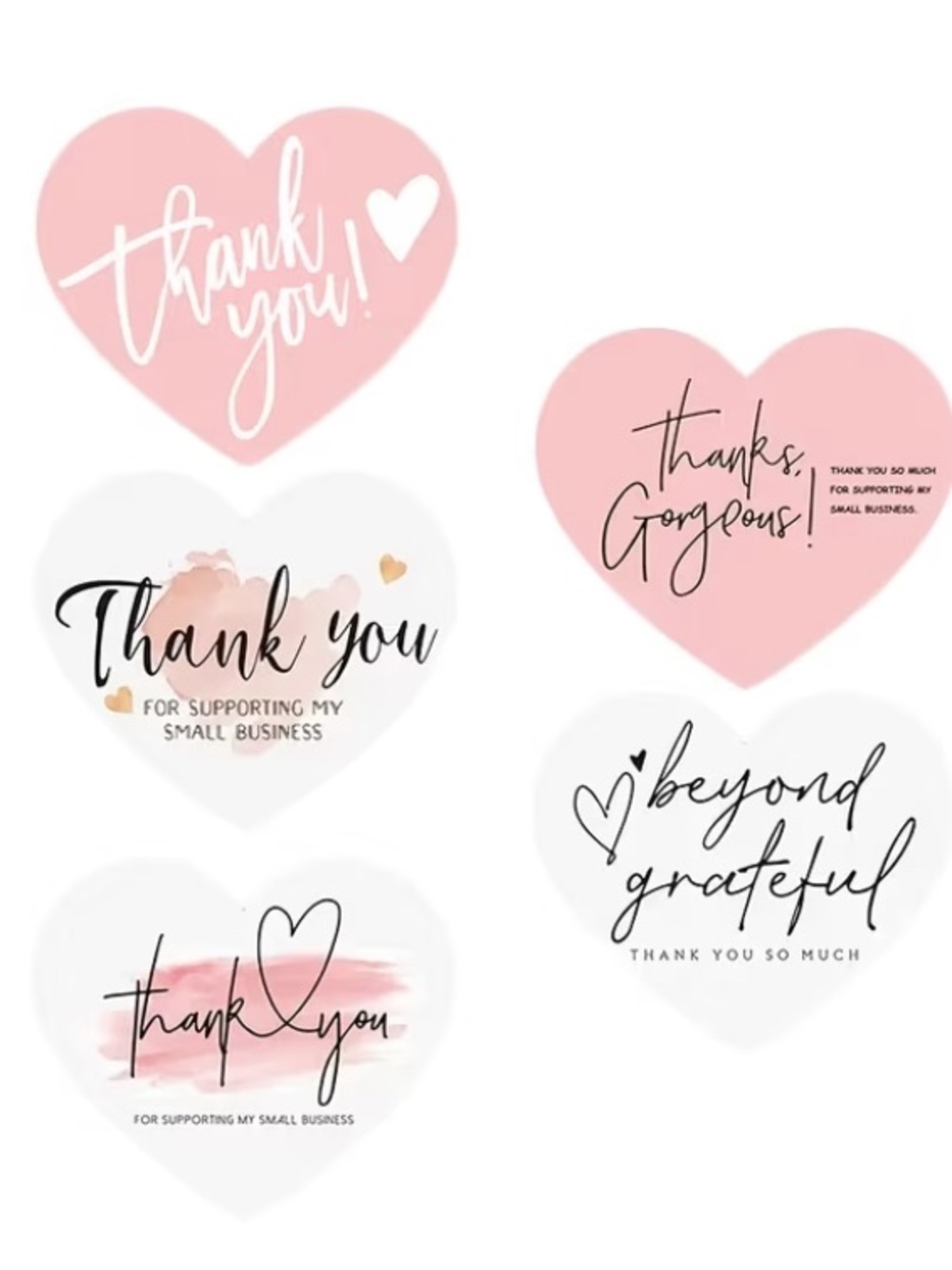 Thank You Heart Sticker Roll - 500 Ct - Picture 4 of 4